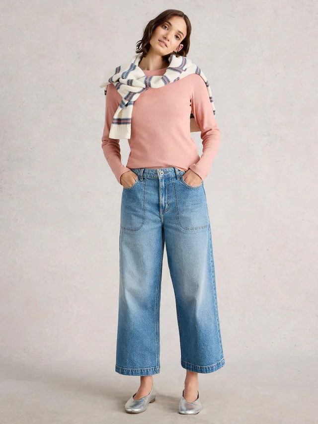 Geripptes Langarmshirt Sadie