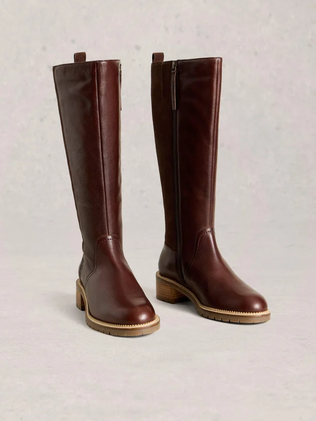 Knielange Lederstiefel Serena