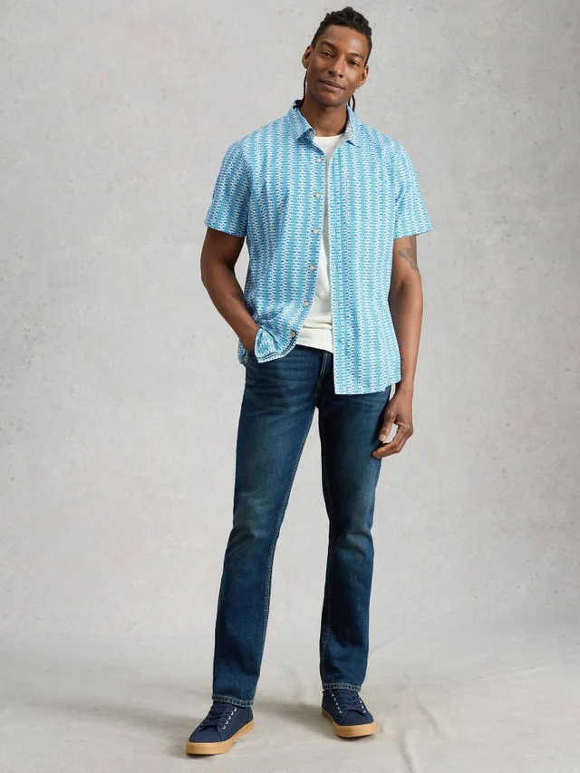 Hemd Finsbury mit Fisch-Print