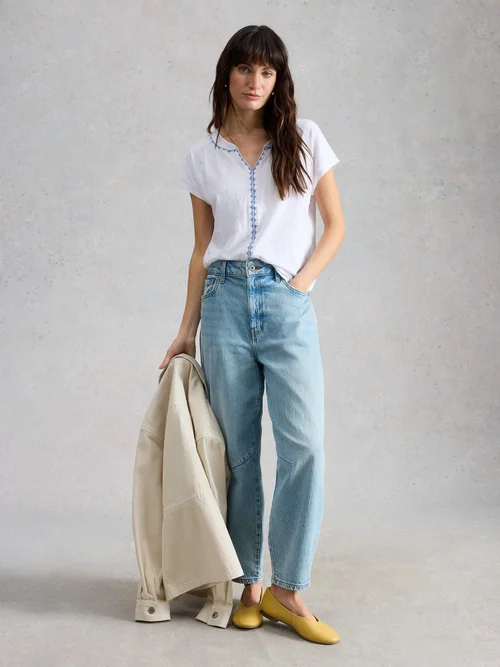 Besticktes T-Shirt Nelly - White Mlt - 52 Bild 2